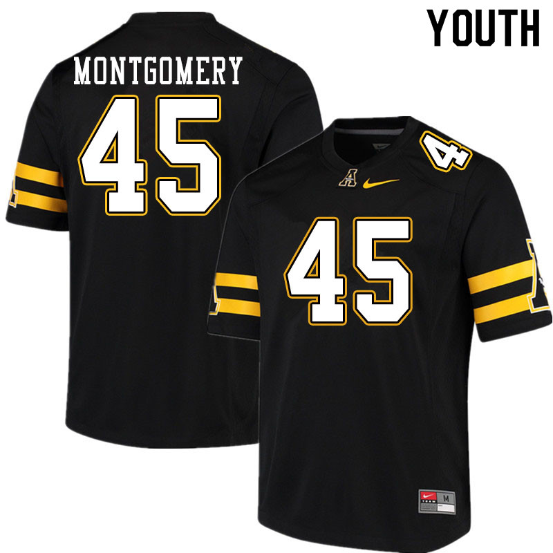 Youth #45 Gabe Montgomery Appalachian State Mountaineers College Football Jerseys Sale-Black